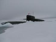 Ракетный подводный крейсер стратегического назначения проекта 667БДРМ на Северном полюсе
