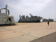 Площадка базирования десантных кораблей на воздушной подушке в Каспийске.